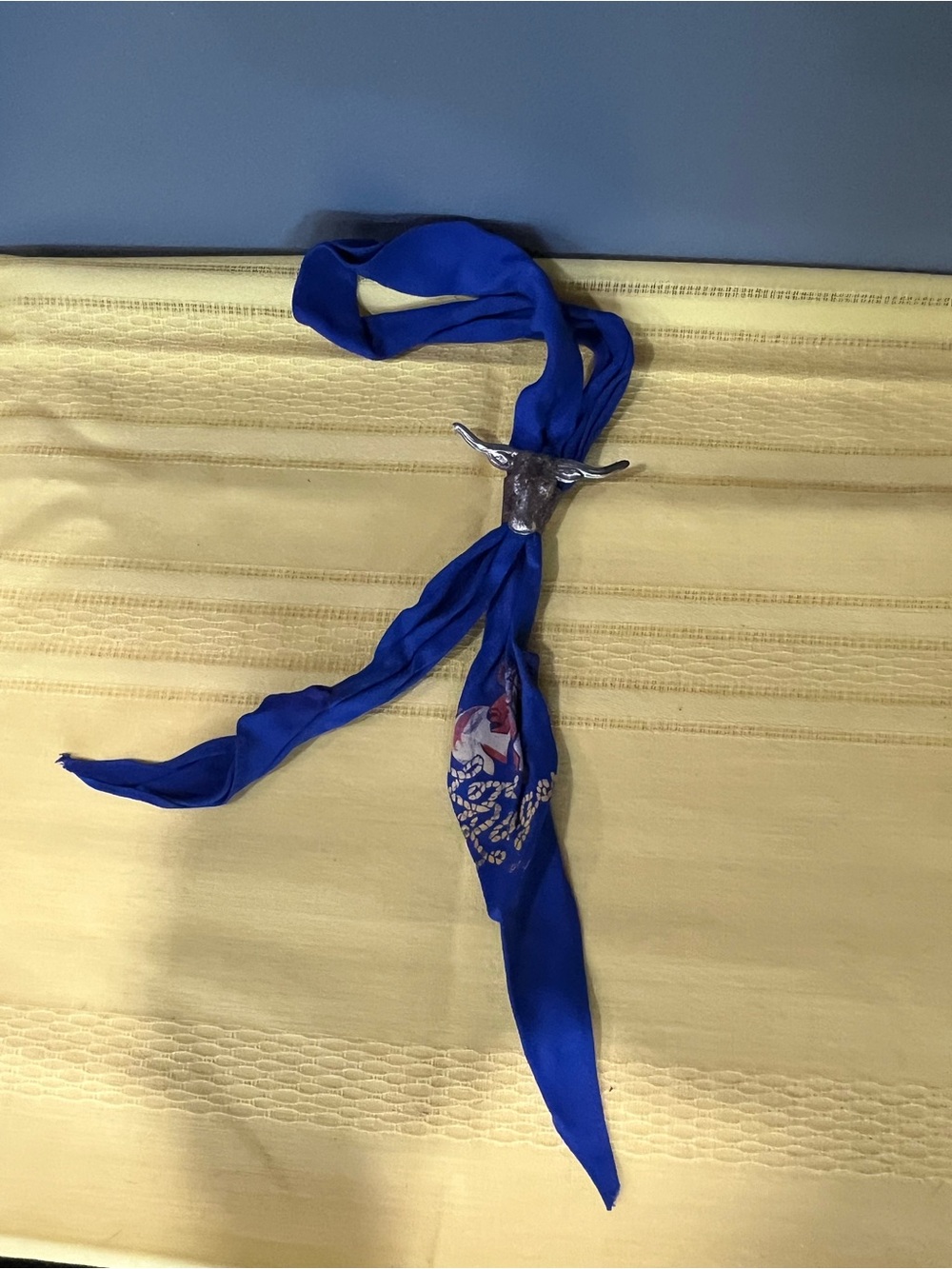🤠 Rare Vintage: Authentic 1950s Lone Ranger Scarf & Longhorn Steer Slide Set!